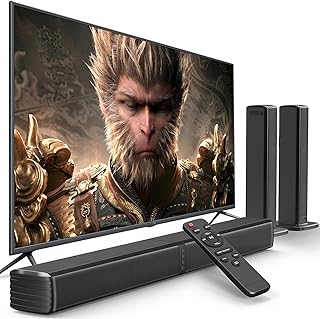 GEOYEAO Sound Bar, Bass Speakers for Smart TV with Dual Subwoofer 3D Surround Sound System, 32 Inch 2.2CH Home Theater Aud...