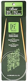 Clover 3016/36-05 Takumi Bamboo Circular 36-Inch Knitting Needles, Size 5