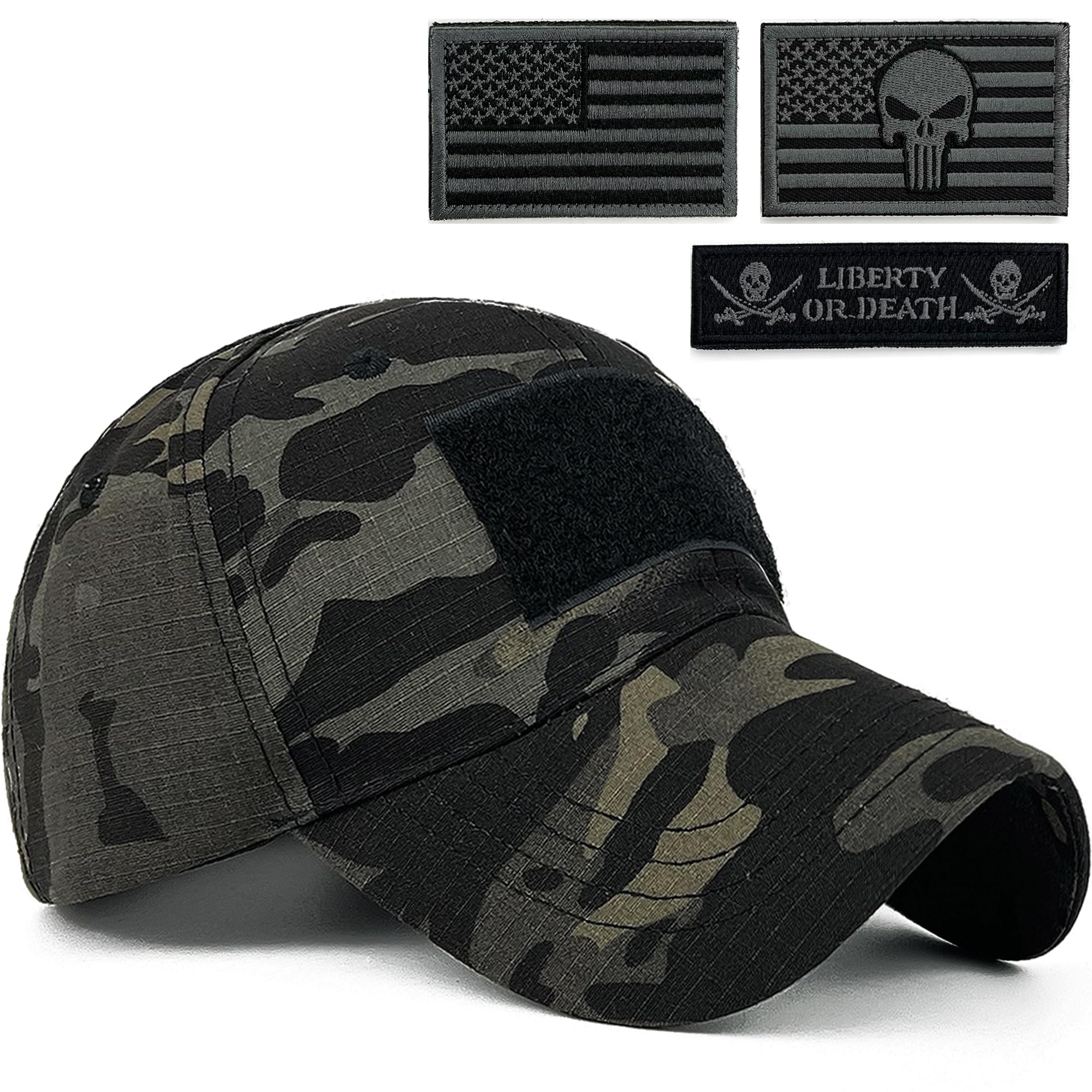 Mens Camo Baseball Hats with American Flag USA Patch Tactical Operator Patriotic Caps US Army Military OCP Ball Hat