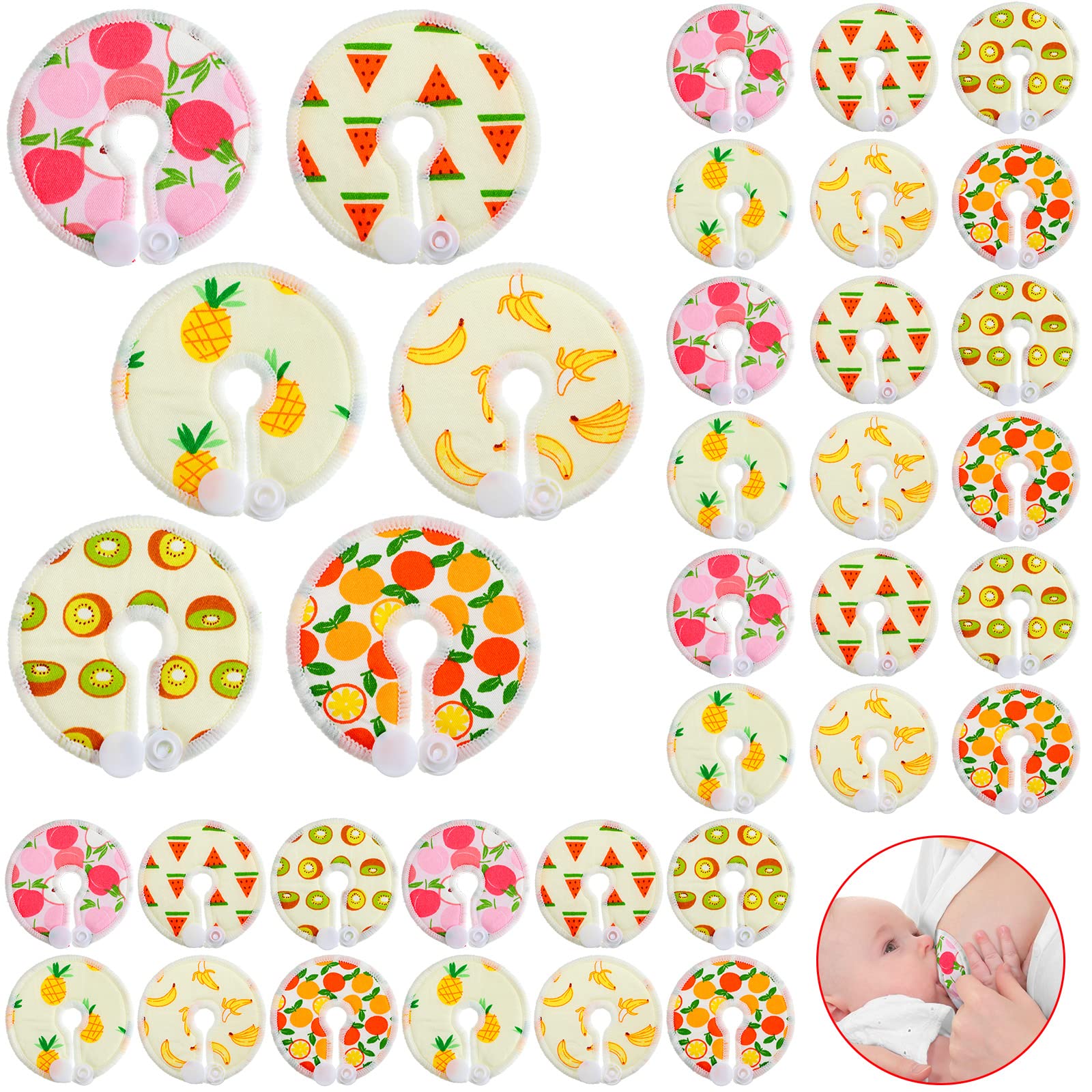 36 Pcs G Tube Button Covers Feeding Tube Pads Breast Nipple Soft Cotton Tube Pads Reusable G Tube Button Pads Washable Feeding Tube Supplies for Kid Baby Breastfeeding Nursing Care, 6 Pattern