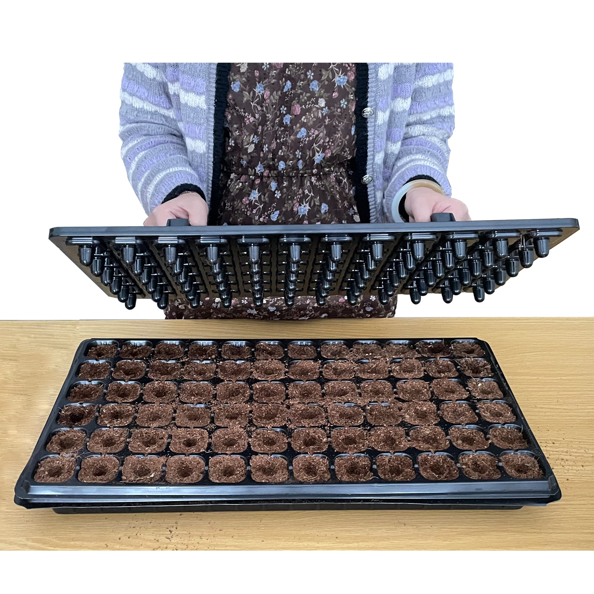 72-Hole Seed Tray Dibber – Plastic Soil Digger and Seed Spacer for ...