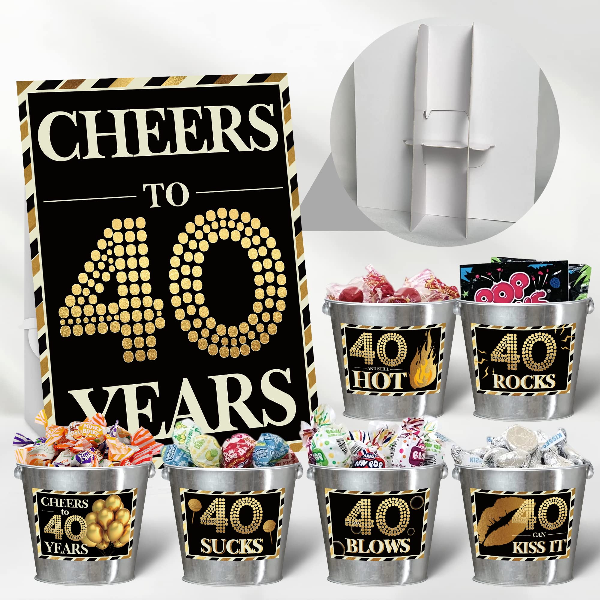 Amazon.com: Celepaty 40th Birthday Decorations Men Women, Black ...