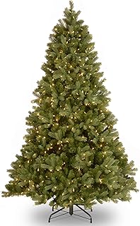 National Tree Company Pre-Lit 'Feel Real' Artificial Full Downswept Christmas Tree, Green, Douglas Fir, White Lights, Incl...