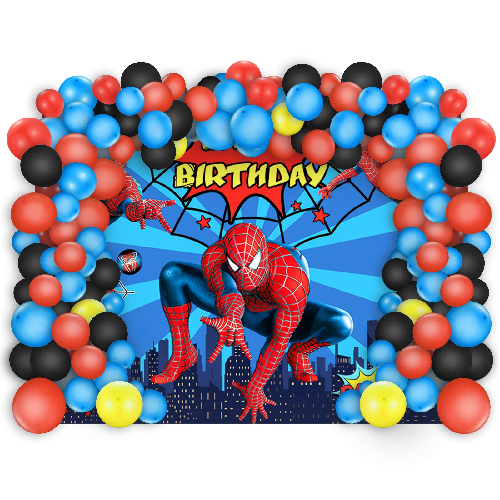 Buy Spiderman Birthday Party Decorations 5 x 3 Ft Backdrop Banner ...