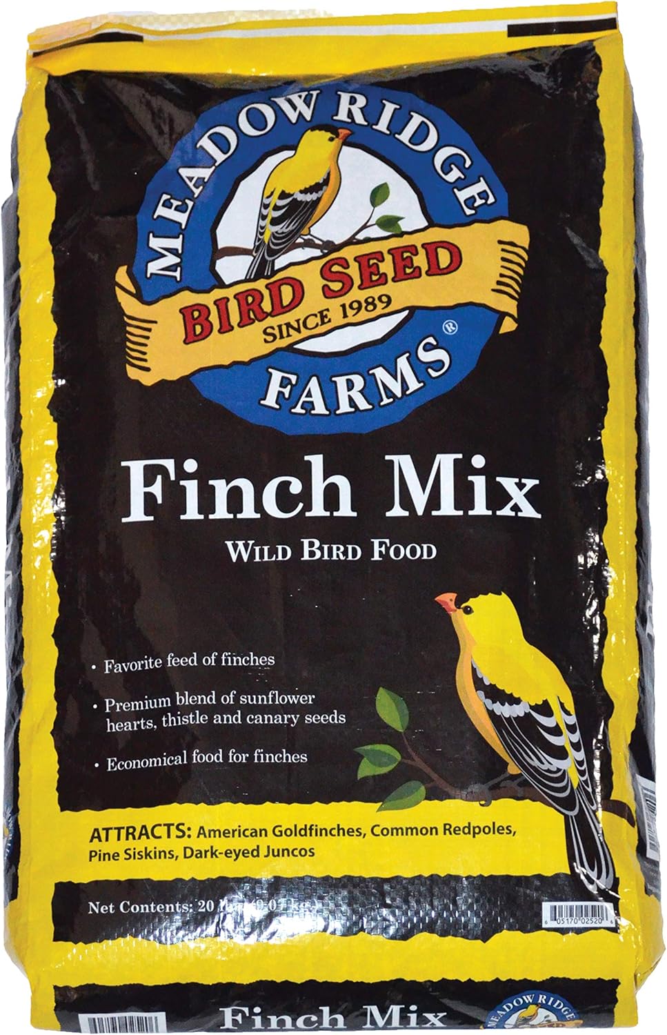 Meadow Ridge Farms Finch Mix Wild Bird Seed, 20-Pound Bag