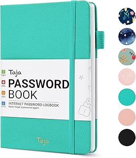 Taja Password Keeper Book with Alphabetical Tabs，Small Password Books for Seniors, Password Notebook for Internet Website ...