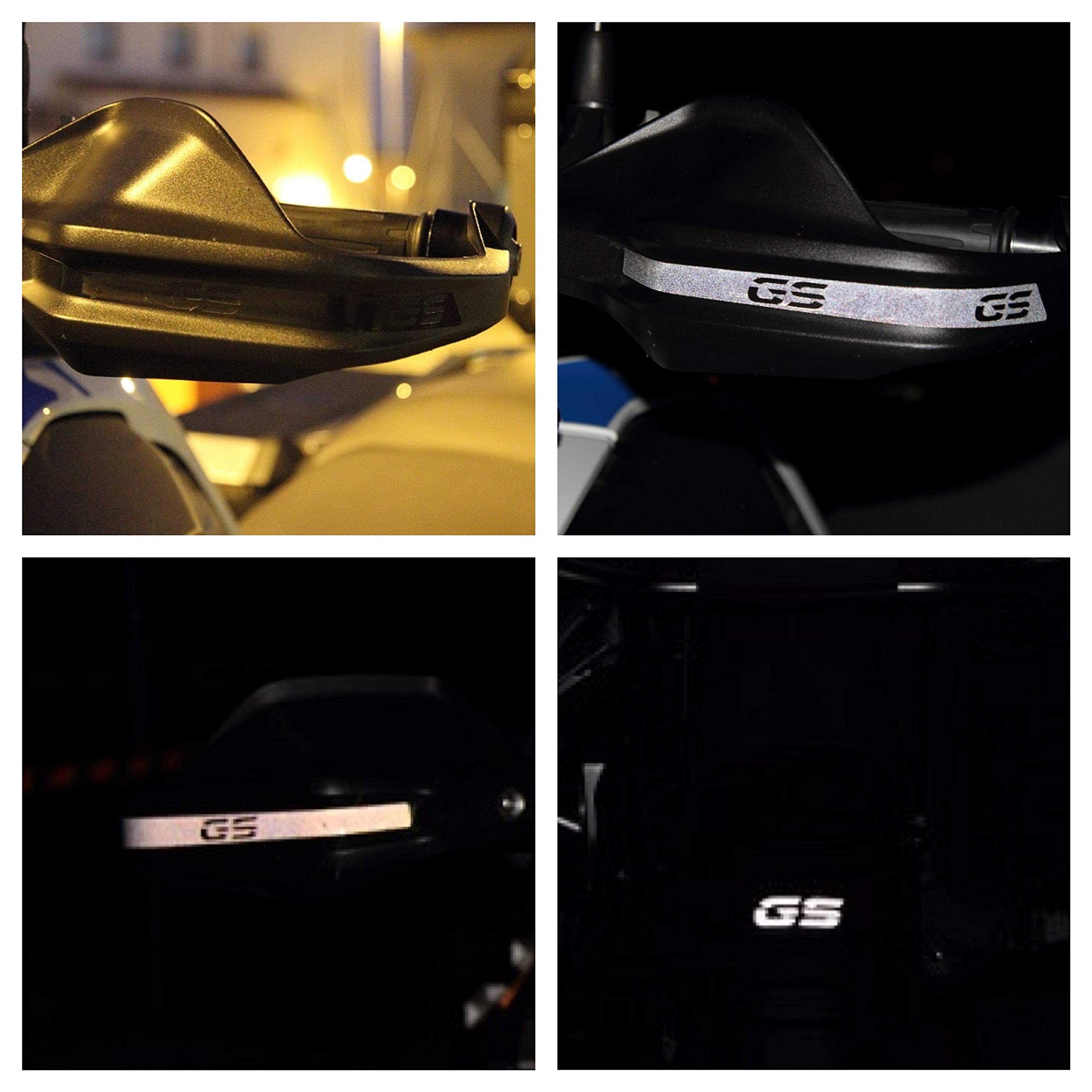 Reflective Stickers with the inscription "GS" for Motorcycles, in Black, for handlebar and Mudguard