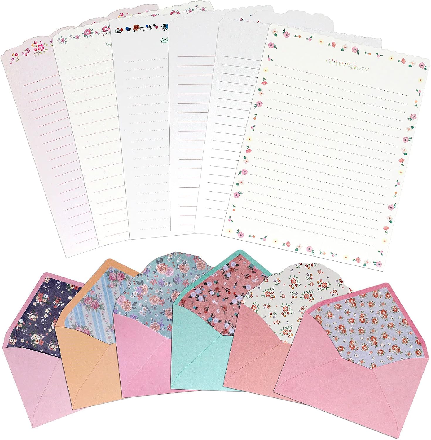 KSIWRE Stationary Paper and Envelopes Set, 24 PCS Writing Stationery ...