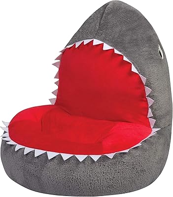 Trend Lab Shark Toddler Chair - Plush Pillow Kids Chair, Comfy Animal Chair for Toddlers 1-3 Years Old, 21x19x19 Inches - Baby Chair, Soft Toddler Lounge Chair, Kids Bean Bag Chair Alternative