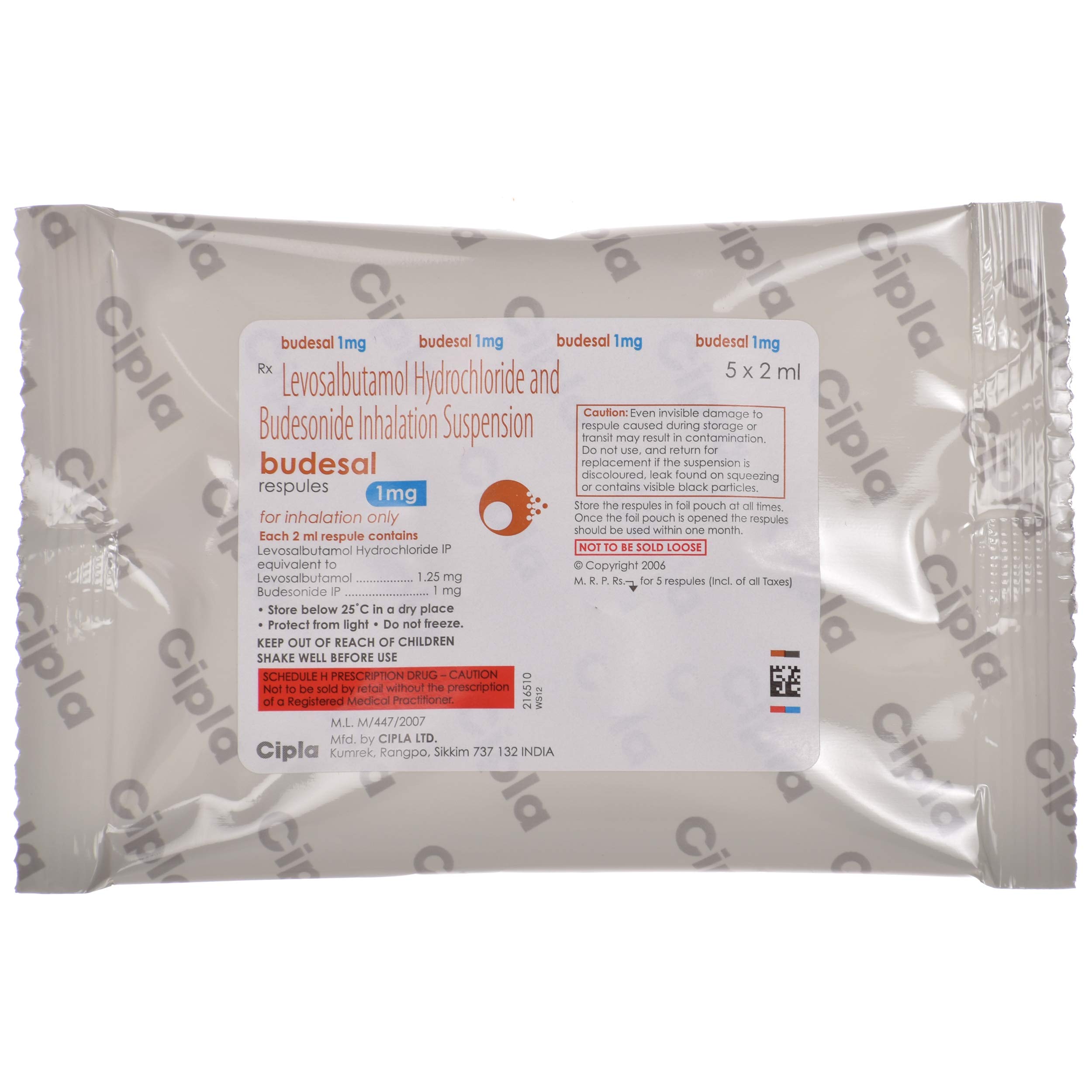 Budesal 1 mg - Sachet of 5x2 ml Respules