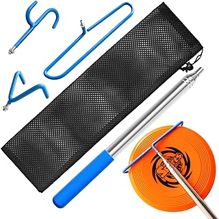 VOOADA 3 in 1 Disc Golf Retriever,Multifunctional Telescopic Disc Golf Grabber Extends to 16ft with Easy-to-Carry Bag, Dur...