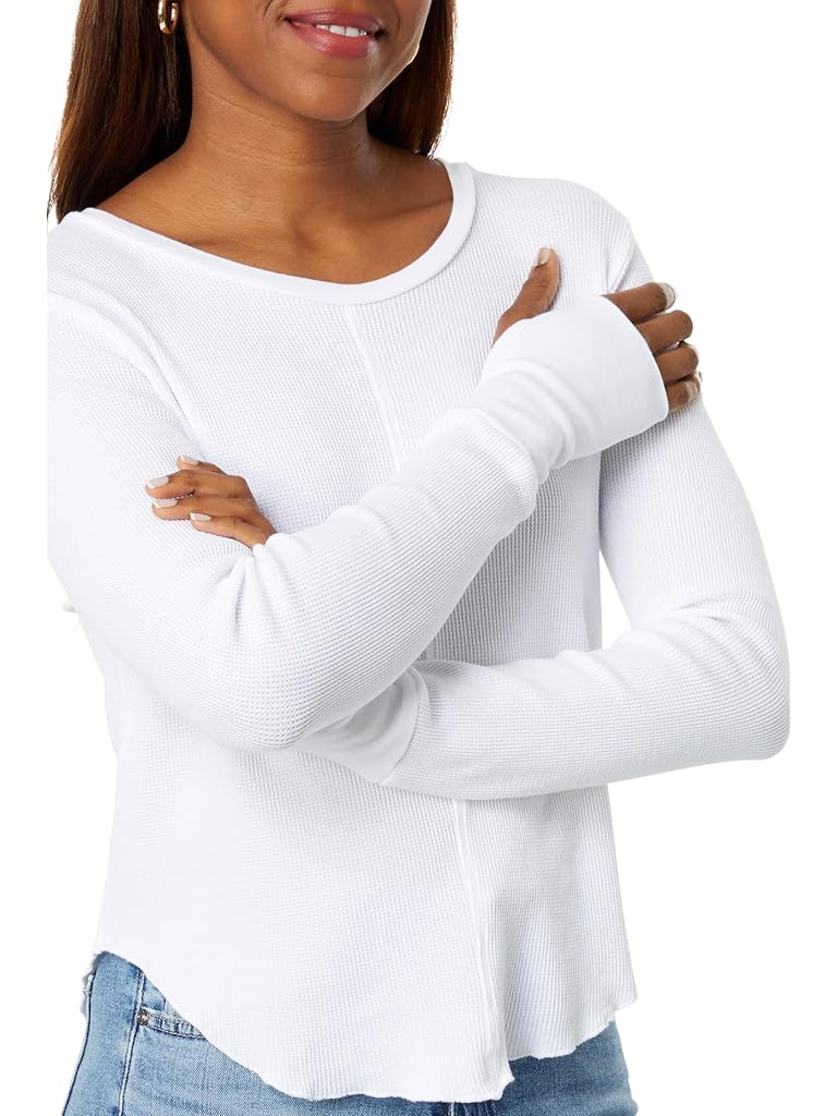 bobi Los Angeles Crew Neck Crop Tee with Thumbhole