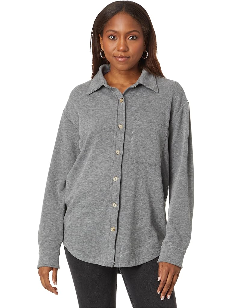 bobi Los Angeles Button Front Collar Shirt Jacket