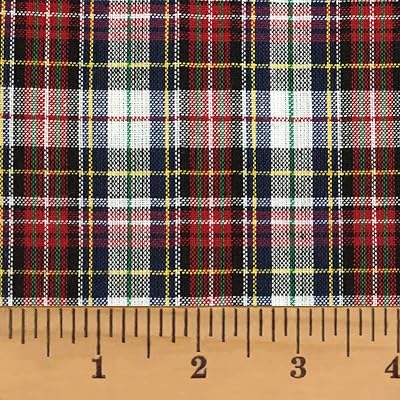 Highland Red Tartan Plaid Cotton Homespun Fabric by JCS - Sold by The Yard