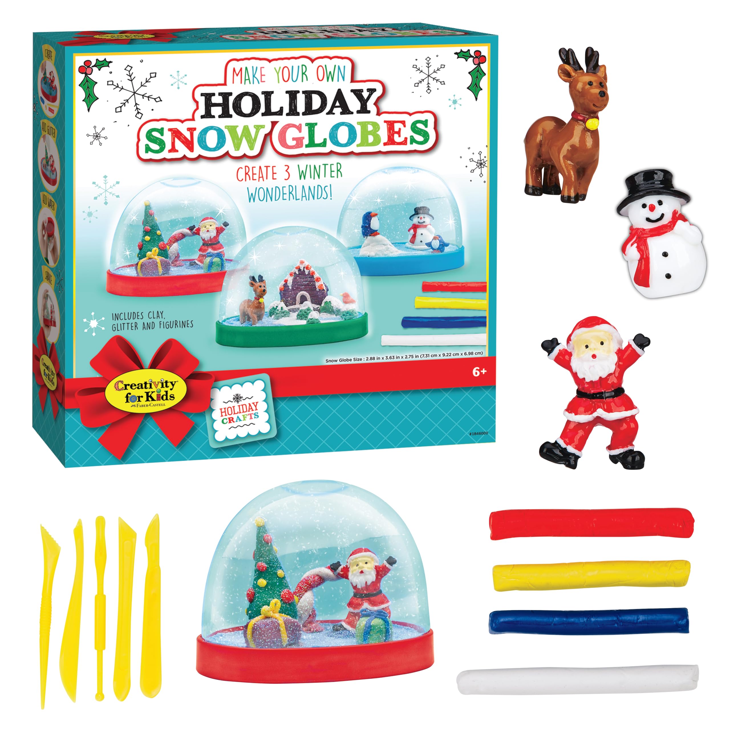 Creativity for KidsMake Your Own Snow Globe Kit - Fun Winter Crafts, Kids' Holiday Snow Globe Craft Kit