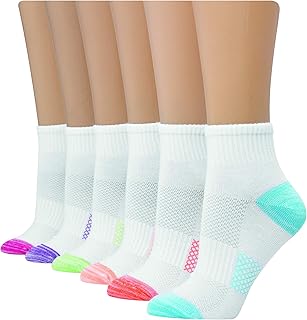 Hanes Women's 6-Pair Lightweight Breathable Ventilation Ankle Socks