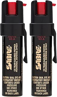 SABRE Advanced Pepper Spray, 3-in-1 Formula Contains Maximum Strength Pepper Spray, CS Military Tear Gas and UV Marking Dy...