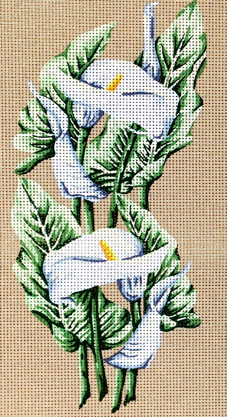 GOBELIN L Needlepoint Painted Canvas Tapestry Gobelin Flowers. (10inchex16inche) 42.504 L