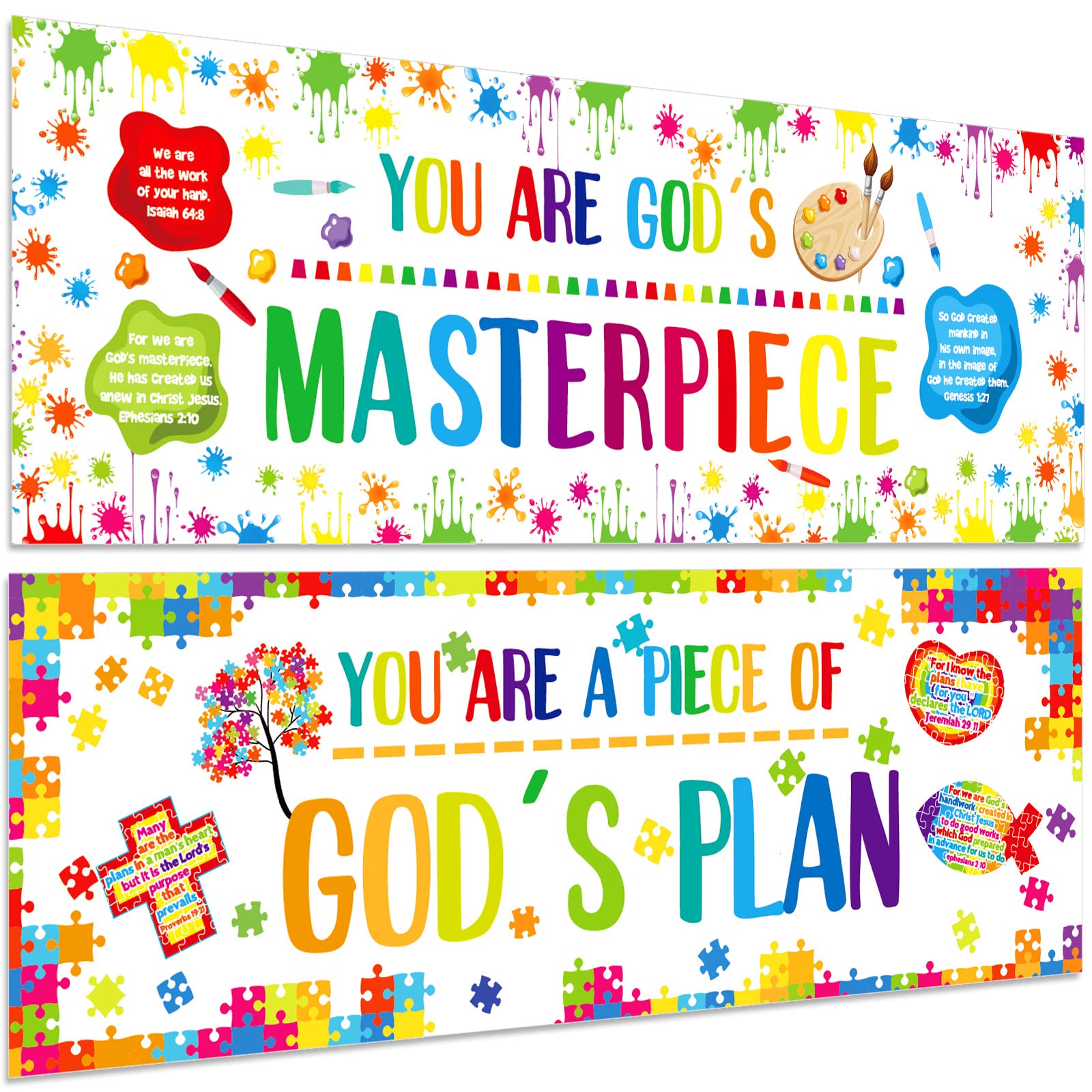 Buy 2 Pieces Christian Bulletin Board Piece of Gods Plan Sunday School ...