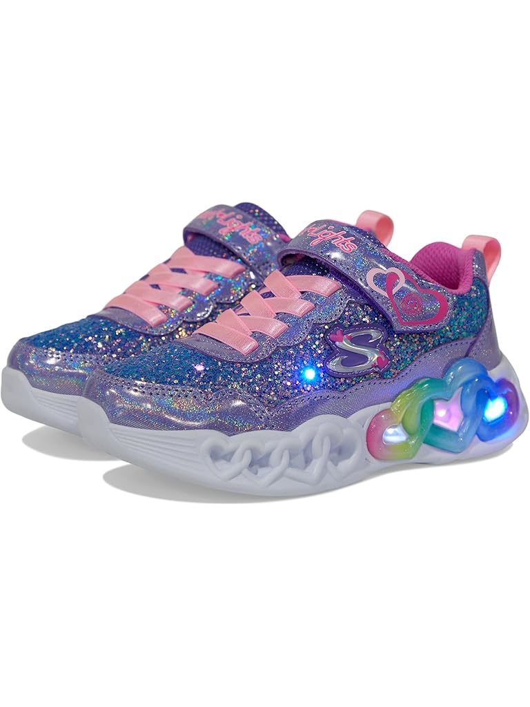 Purple SKECHERS KIDS Infinite Heart Lights - Fresh Love 303752L (Little Kid/Big Kid)