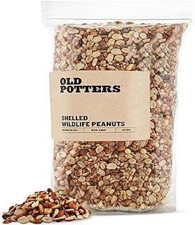 Old Potters Wildlife Shelled Peanuts, 10 lbs for Birds, Squirrels, and Wildlife. USA Grown Non-GMO, Organic Small Farm, Ra...