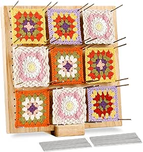 Blocking Boards for Crochet, Wooden Crochet Blocking Board with 20 ...