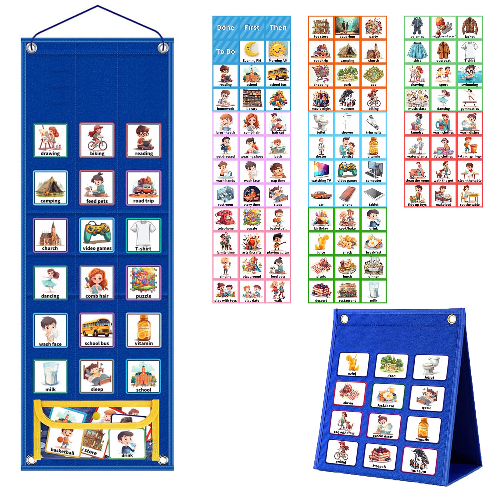 Buy Visual Timetable for Autistic Children Daily Routine Chart with 96 ...