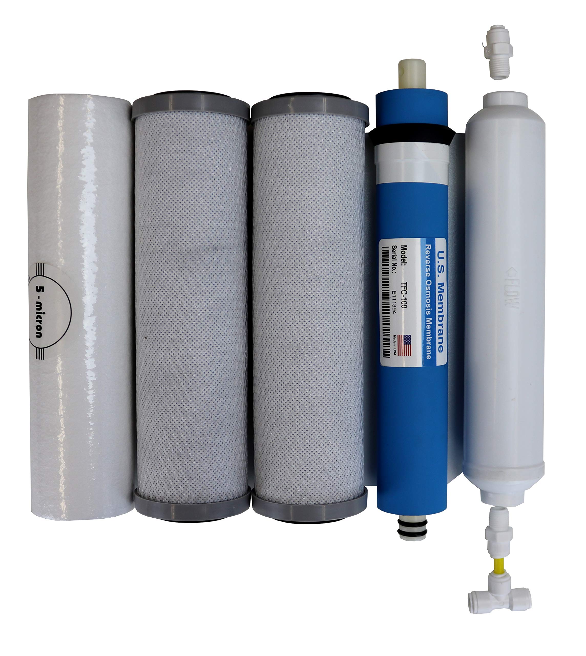 Compatible APEC Ultimate Complete 5 stage high capacity filter set for model RO-90 RO-PERM RO Reverse Osmosis systems FILTER-MAX-90 1/4", 100% compatible + instructions and free tech support