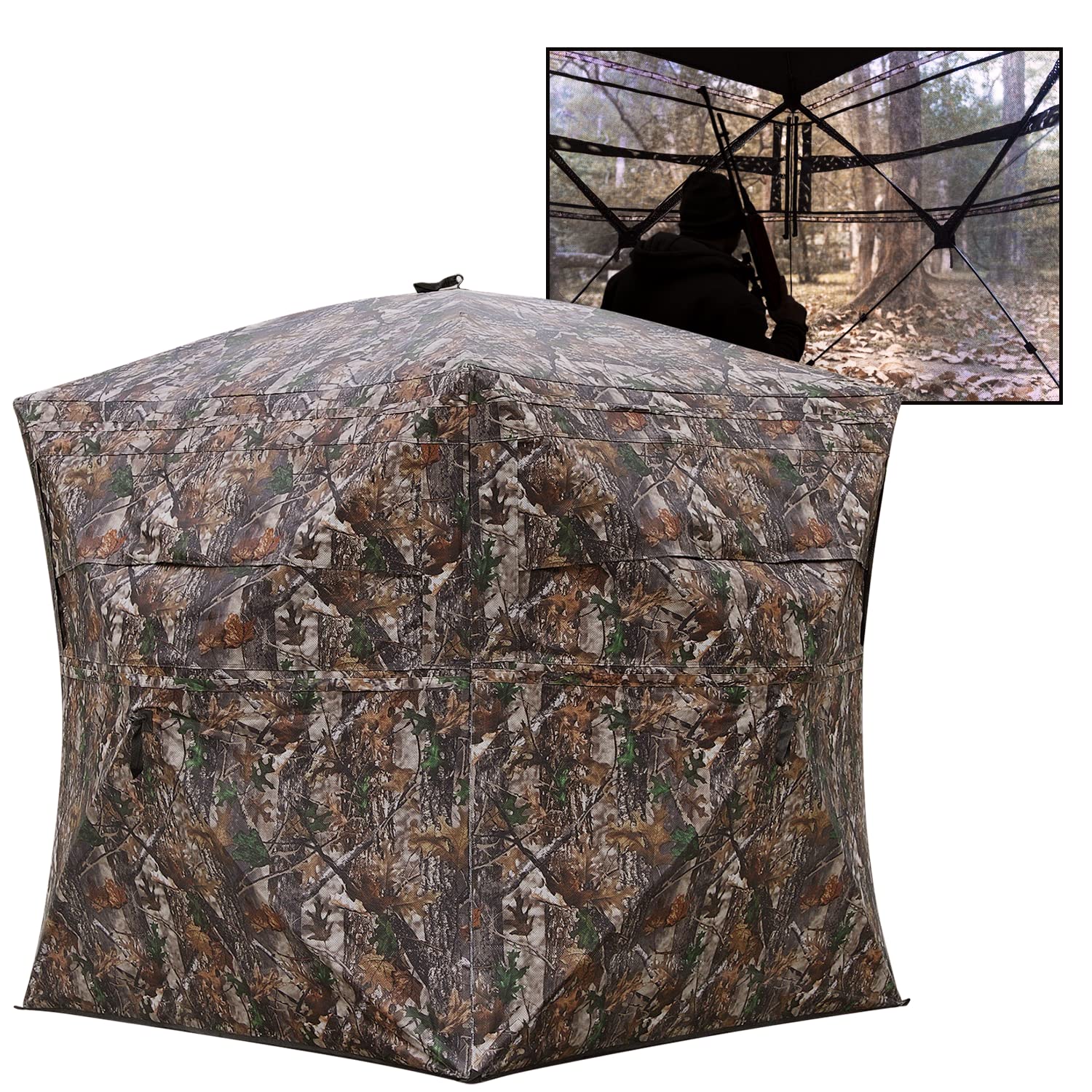 Buy Your Choice Hunting Blind 3 Person 270 Degree See Through Ground ...