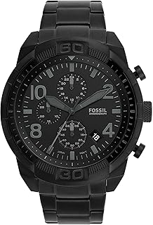 Fossil Bronson Men's Watch with Stainless Steel Bracelet or Genuine Leather Band, Chronograph or Three-Hand Analog Display