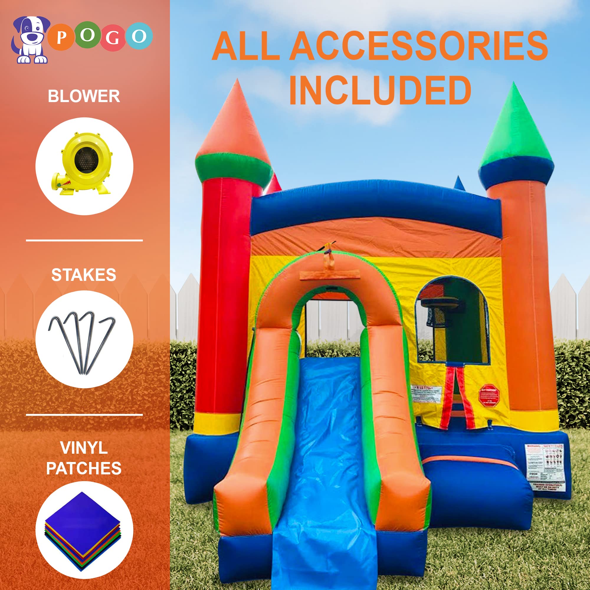 Buy Inflatable Bounce House and Slide for Kids - 18 x 12 x 14.5 Foot ...