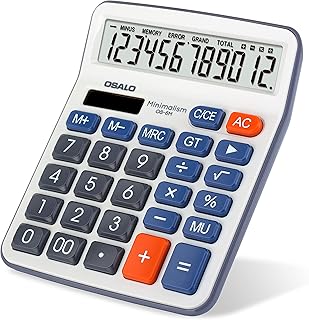 Desktop Calculator Large LCD Display 12 Digit Number Handheld Portable Pocket Basic Calculator with Big Soft Sensitive But...