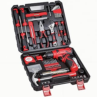 Tool Set - Tool Kit with 8V Cordless Drill, 132 Piece Tool Box with Drill, Home Tool Kits for Men & Women, Hand Drill Set ...