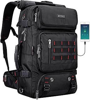 WITZMAN Carry on Travel Backpack for Men Airline Approved Convertible Nylon Duffle Backpack Luggage Bag (B682 Black)