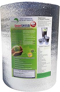 SmartSHIELD -5mm 24''X50ft Reflective Insulation Roll, Foam Core Radiant Barrier, Thermal Foil Insulation - Engineered Foil