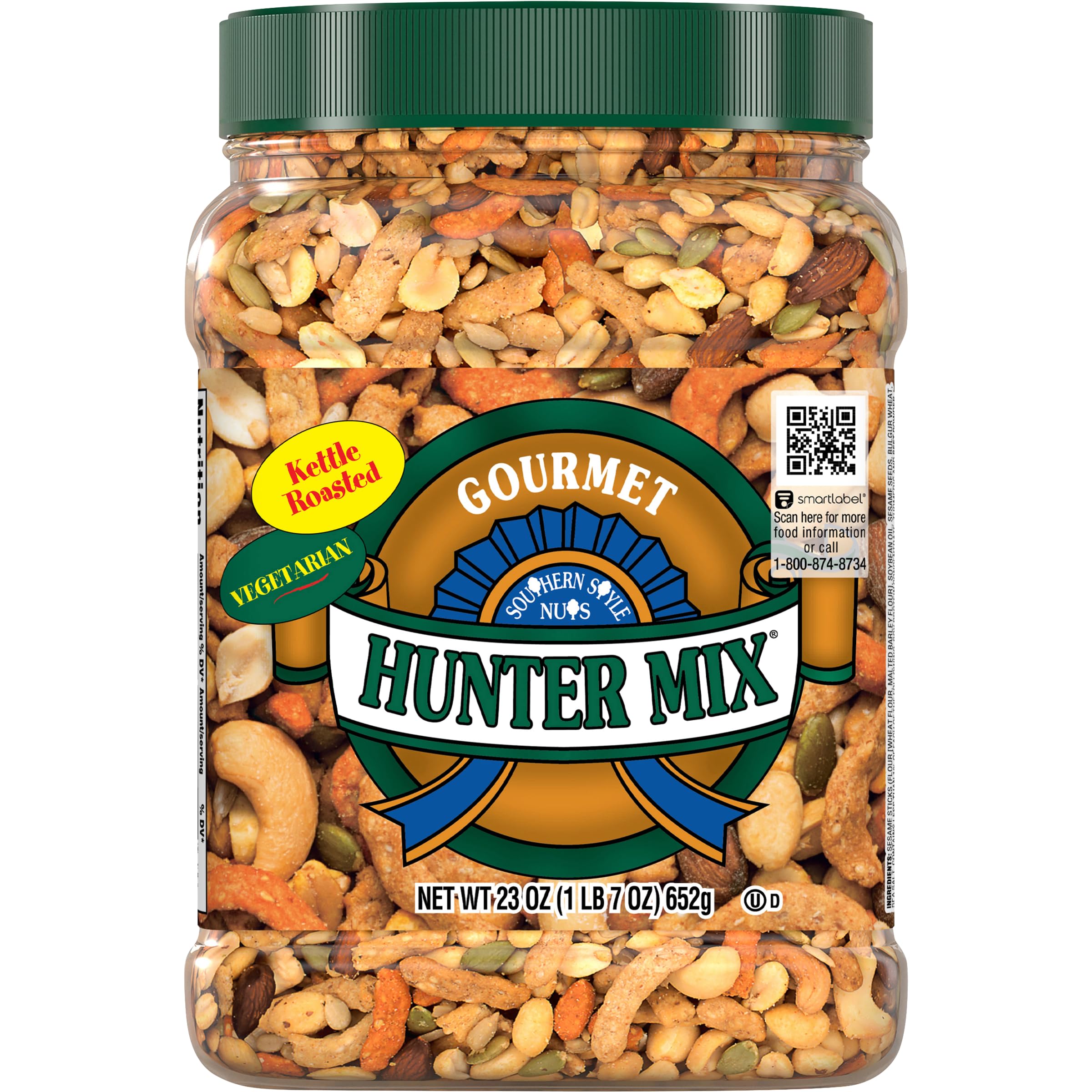 Southern Style Nuts Gourmet Hunter Mix, 23 Ounces, Sesame Sticks, Peanuts, Sunflower Kernels, Almonds, Cashews, and Pepitas