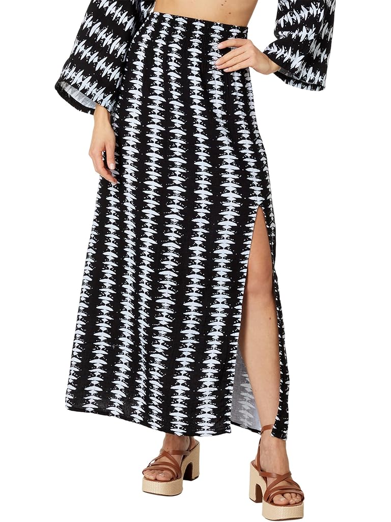 bobi Los Angeles Maxi Smocked Skirt with Slit