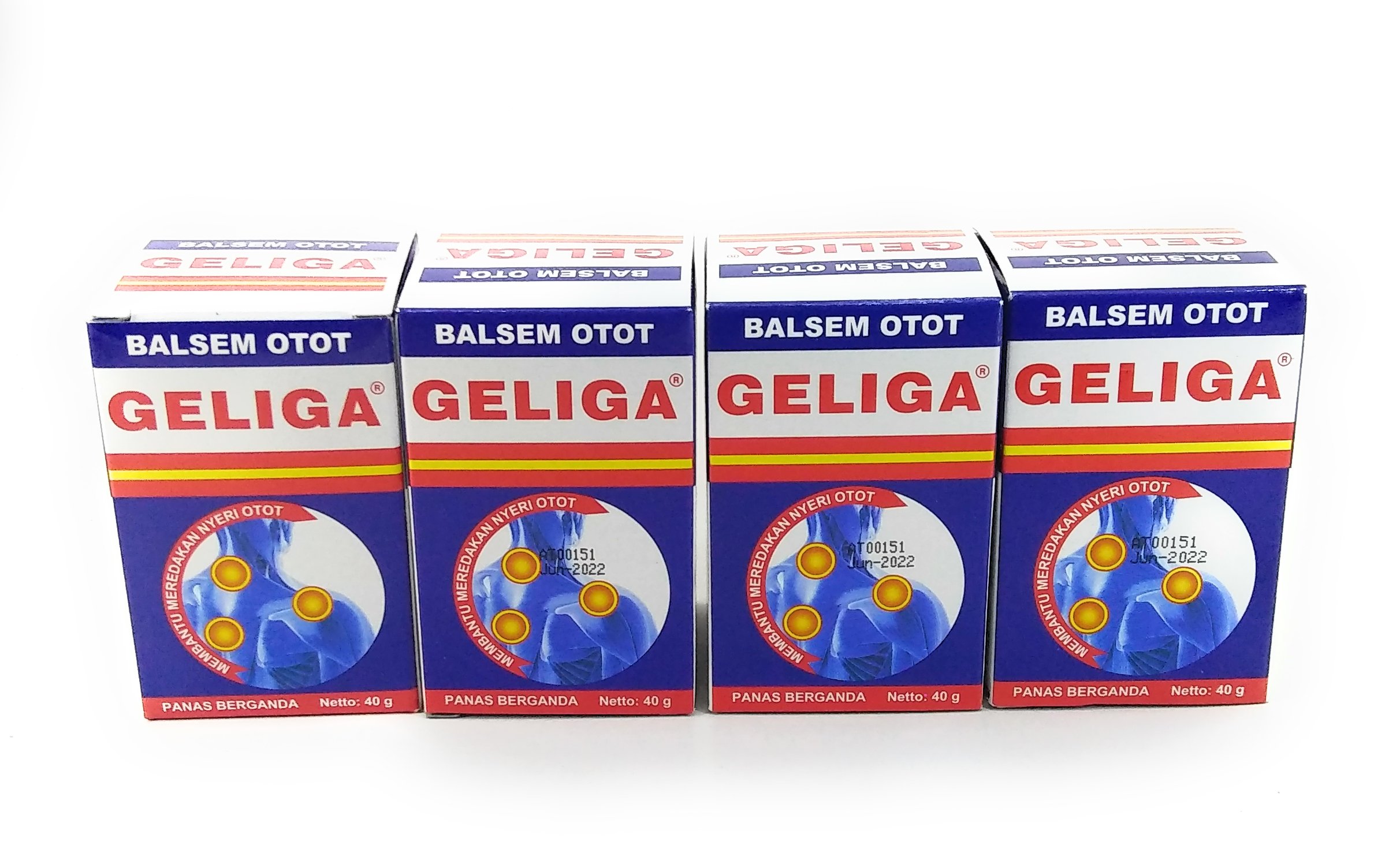 Geliga Balm Muscular Balm, 40 Gram (Pack of 4)