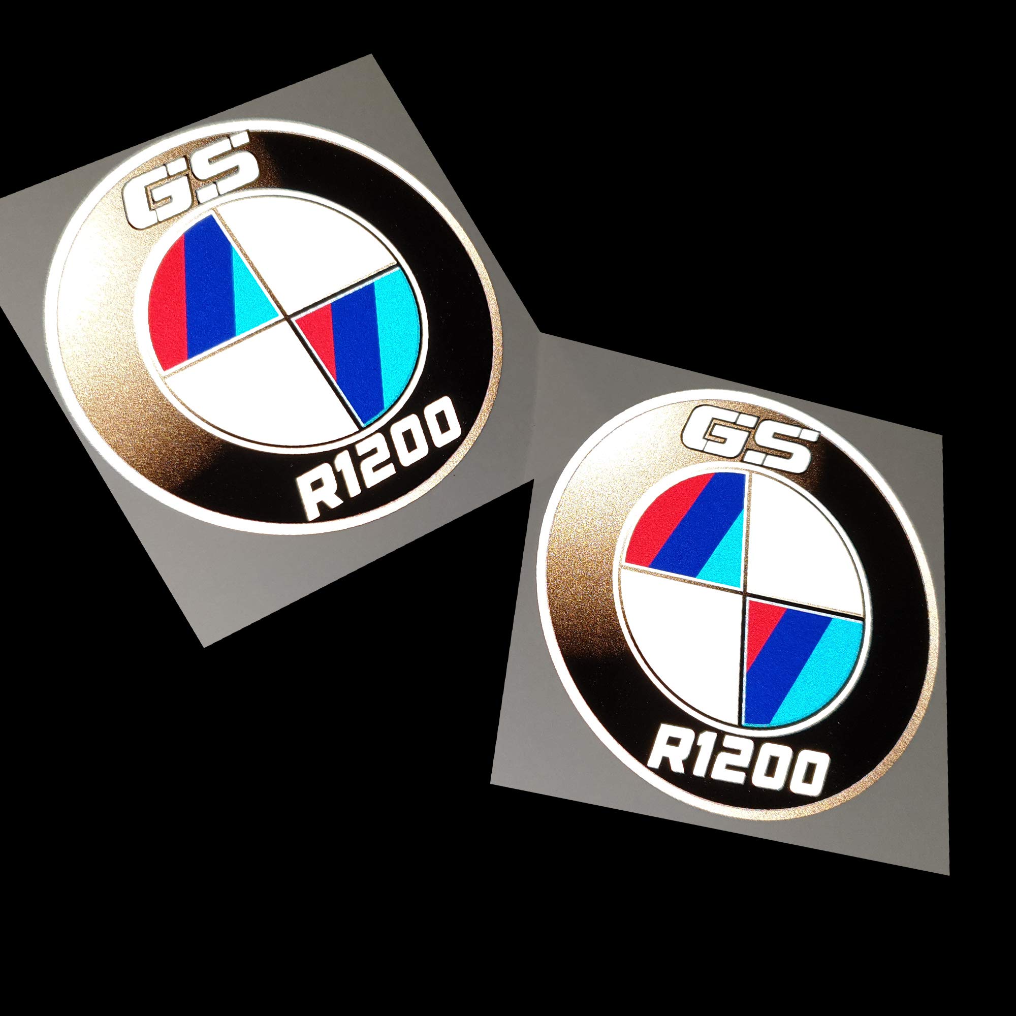 Twisted Melon R1200GS circle REFLECTIVE motorcycle graphics stickers decals x 2 pieces R1200GS