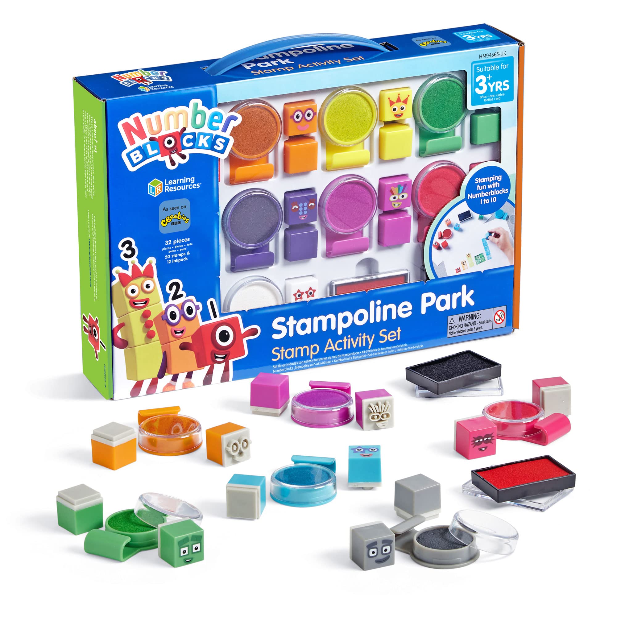 Learning Resources Numberblocks Stampoline Park Stamp Activity Set Numberblocks Colours Washable Inks Arts and Crafts Colour Blocks Hobby Art 32 Pieces Gifts for 3 4 5 6 7 Year Old Kids Boys & Girls