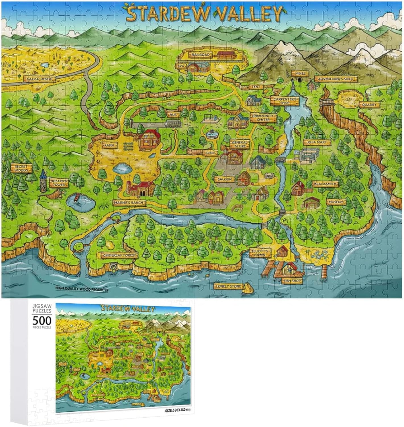 Stardew Valley Map Jigsaw Puzzle for Adult 500 Piece Puzzle for Kids ...