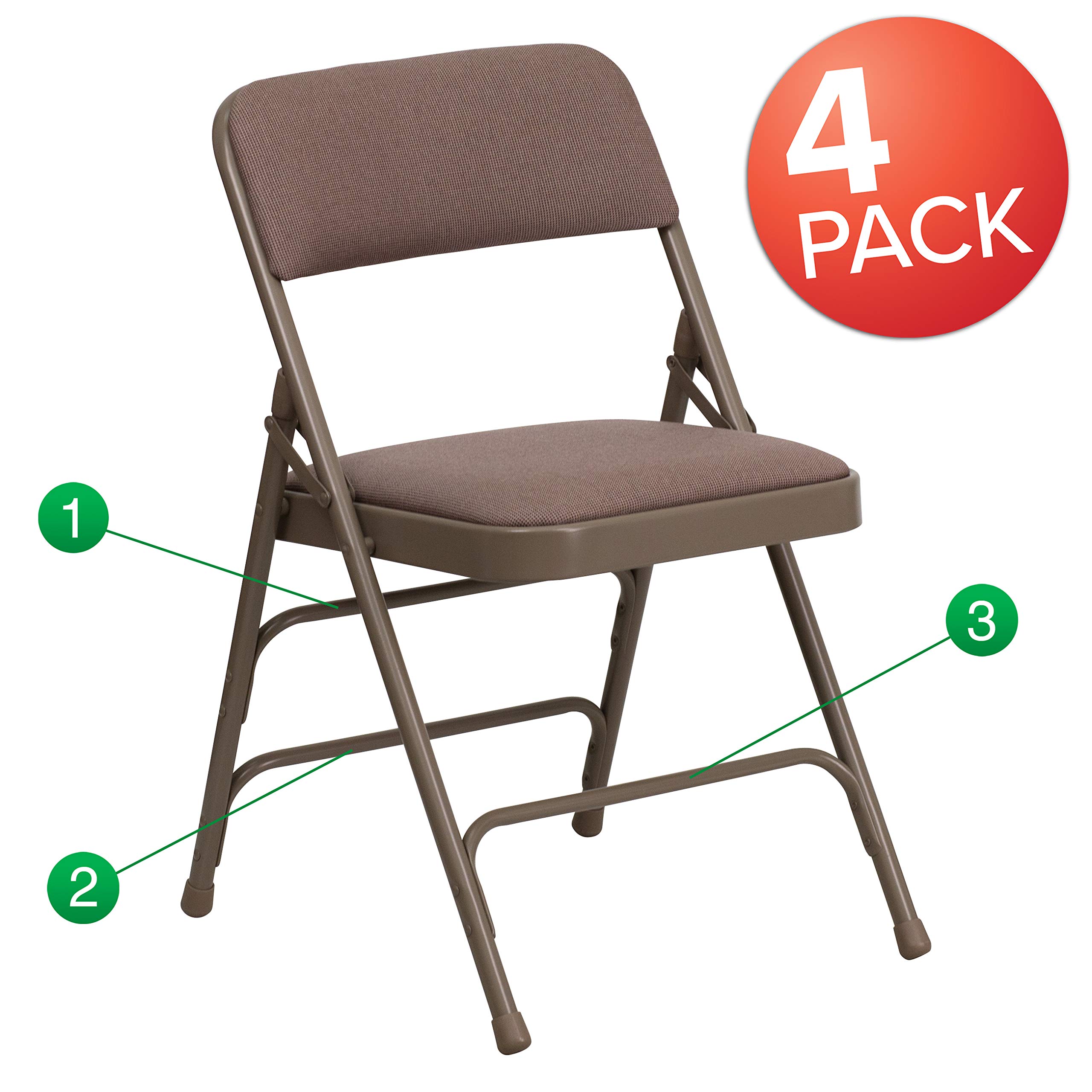 Cushioned folding chairs