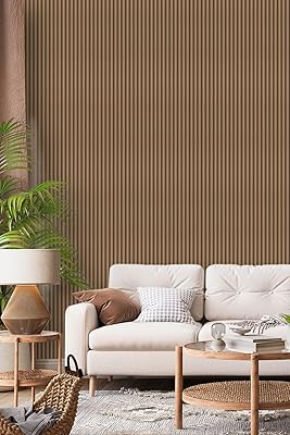 weiseni Wood Wallpaper Peel and Stick Contact Paper Wooden Slats Wood Grain Self-Adhesive Film Removable Wallpaper Decorative Vinyl Easy to Install 17.7"x196.8"