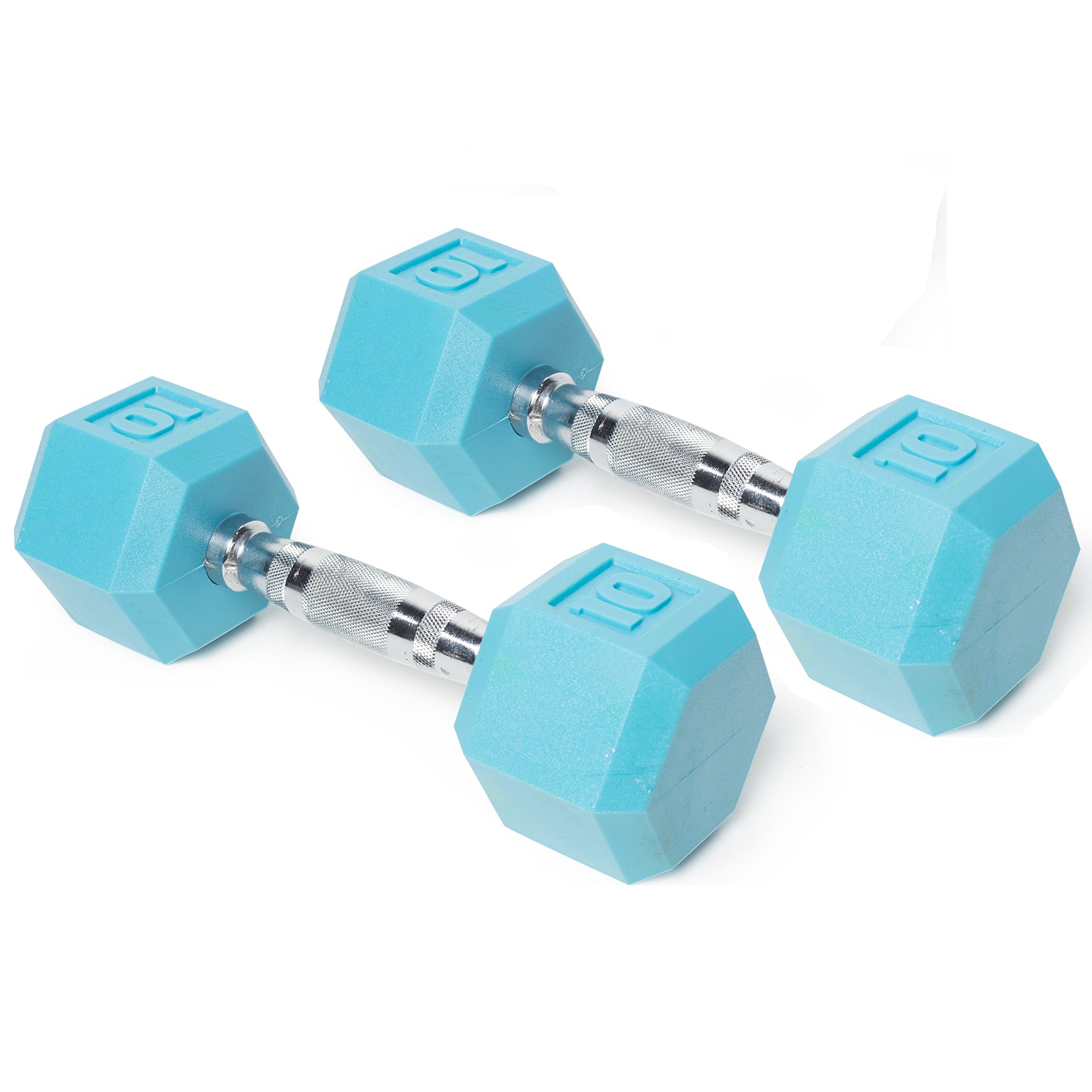 CAP Barbell Color Coated Hex Dumbbell, 10-Pound, Set of 2