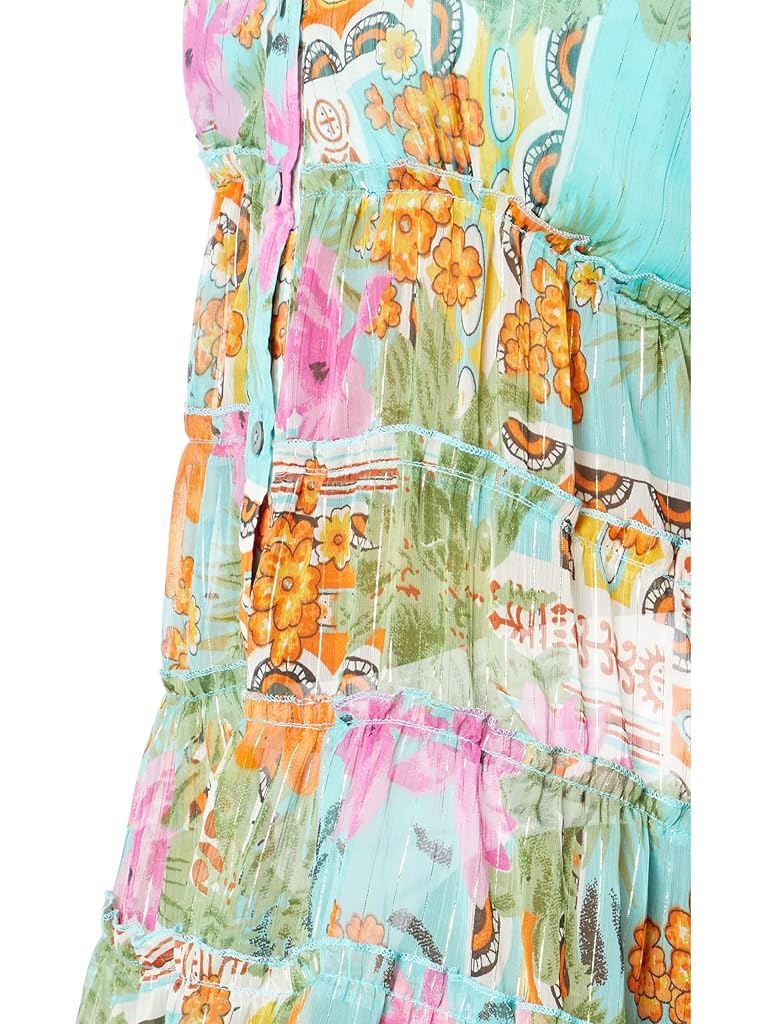 America & Beyond Pool Blue Floral Beach Dress