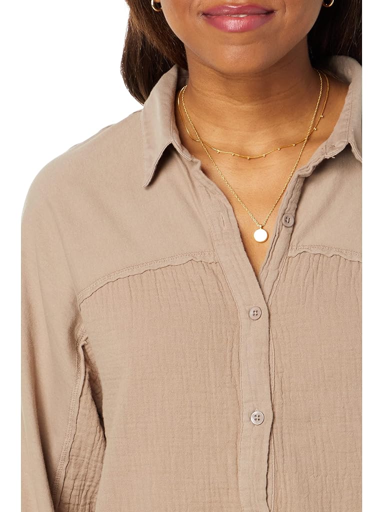 bobi Los Angeles Button-Down Mixed Collar Shirt