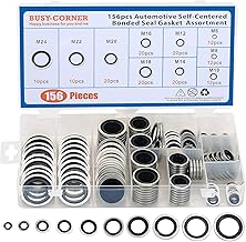 156 Pieces Bonded Seal Dowty Washer,Automotive Self-Centred Dowty Seal Gasket Assortment,10 Metric Sizes,from M6 to M24 (M...