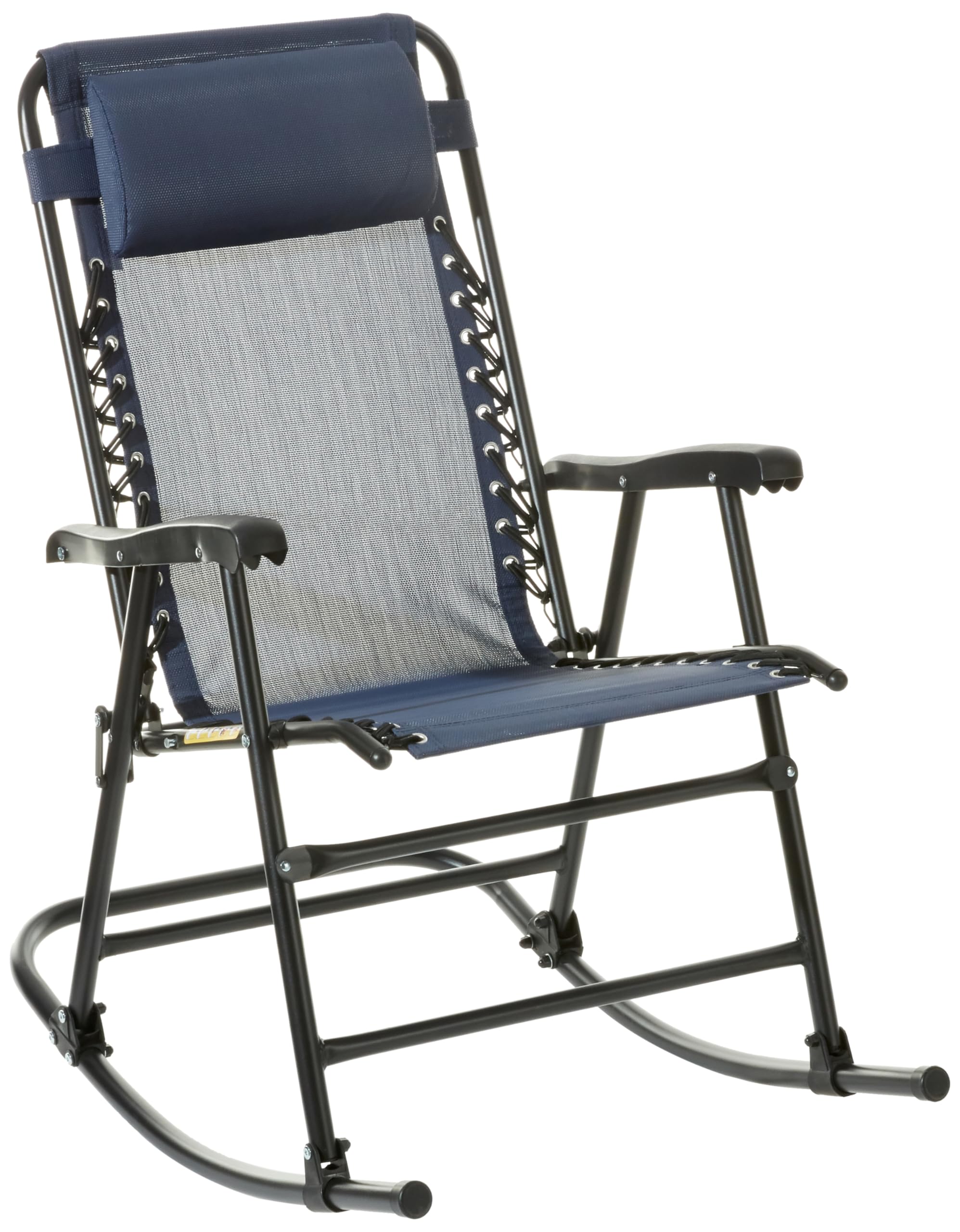 Amazon Basics Outdoor Mesh Zero Gravity Lounge Rocker with Pillow, Navy