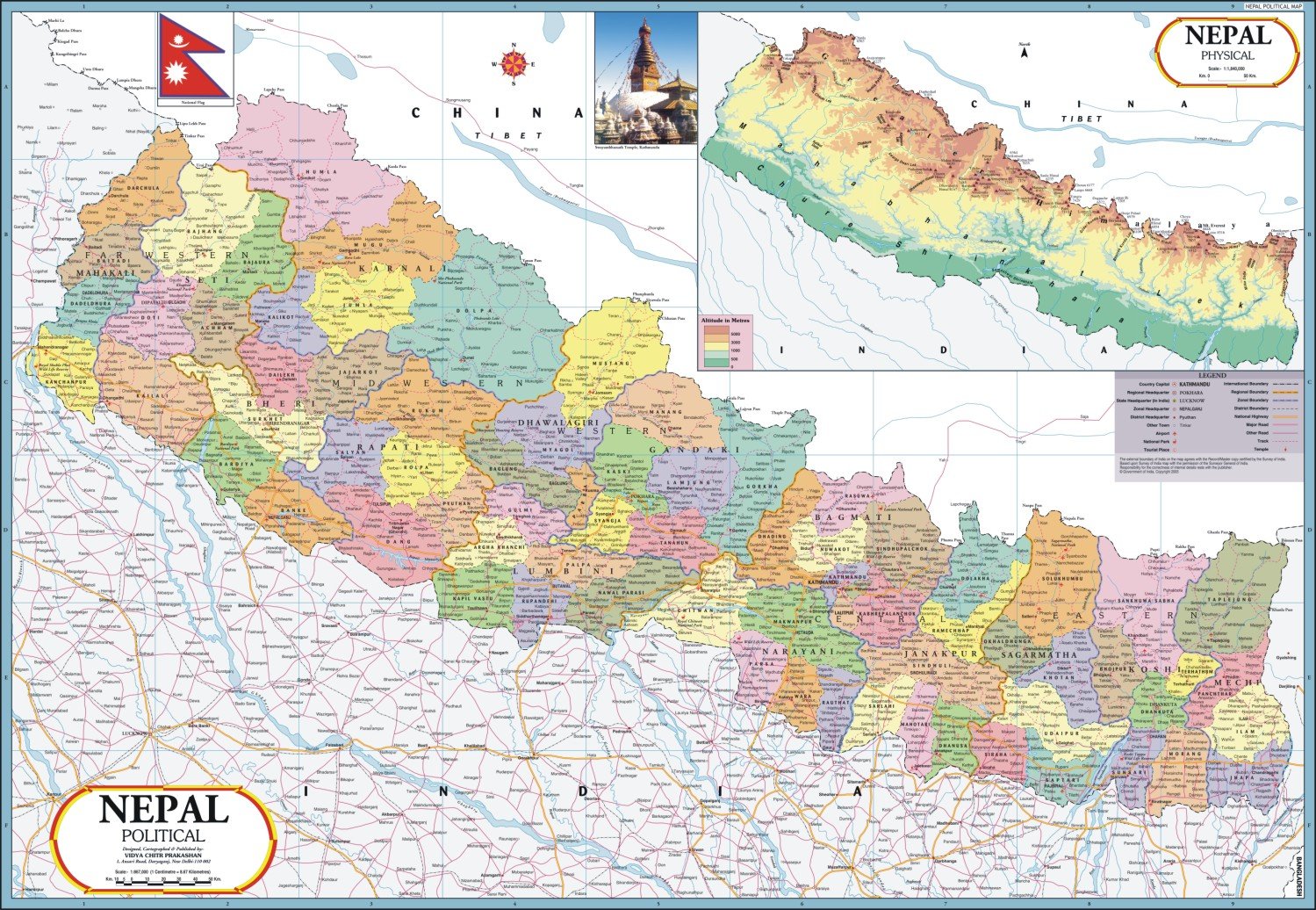 Nepal Map Wall Chart – 1 January 2014