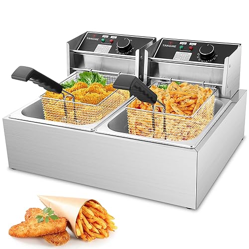 Commercial Deep Fryer - 3400W Electric Deep Fryers with 2x6.35QT